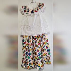 Handmade Women Spanish Latin Top & Skirt Costume Set